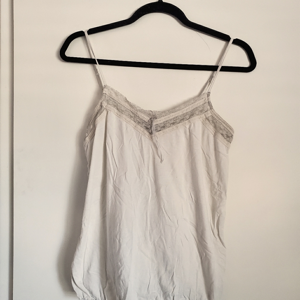 American Eagle Ivory Adjustable Tank Top